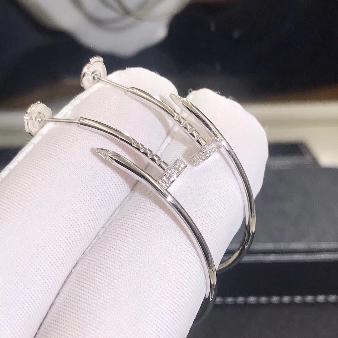 Créoles Cartier Juste un Clou sur mesure en or blanc 18 carats et diamants