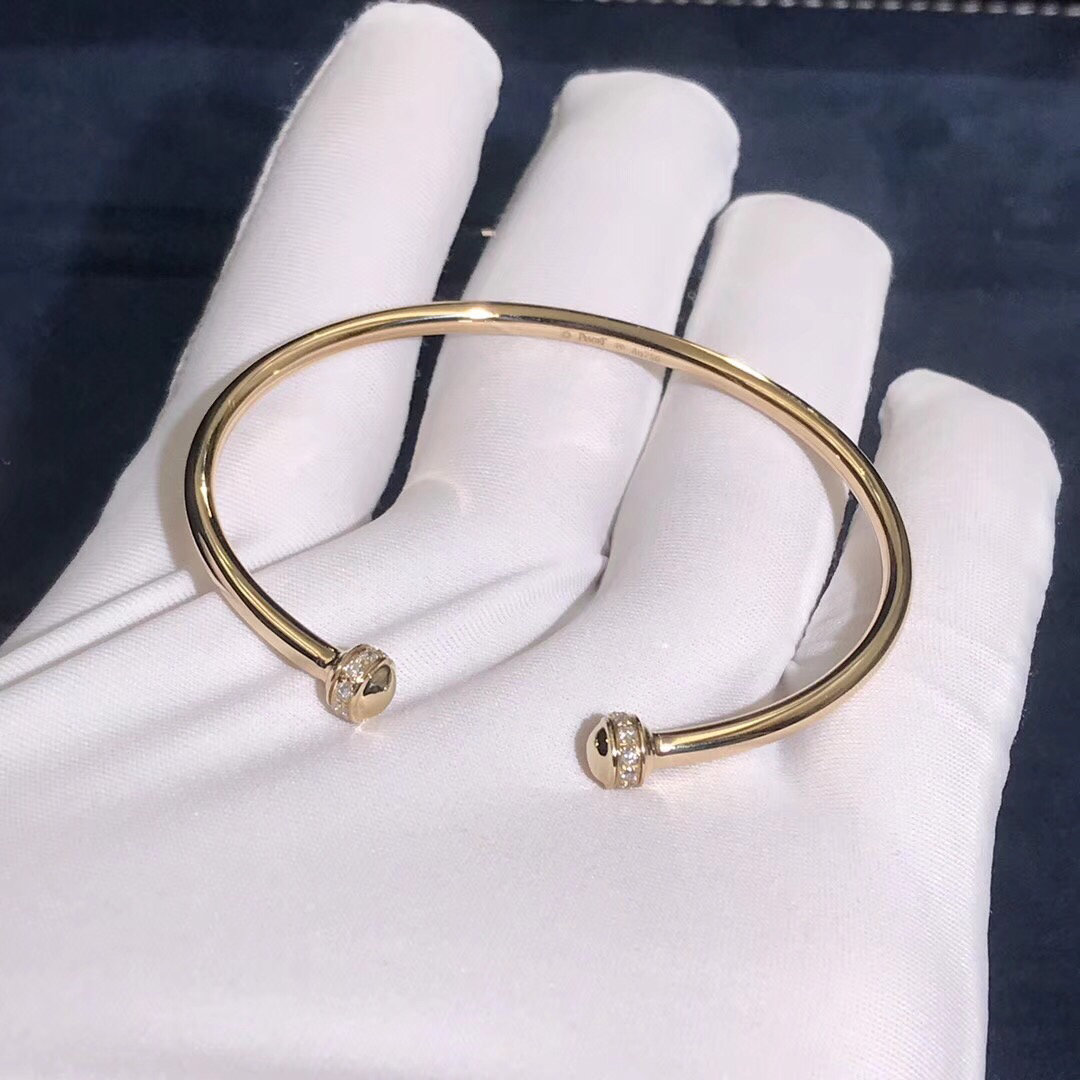 سوار بياجيه بوسيشن مفتوح مصنوع خصيصًا من الذهب الأصفر عيار 18 قيراطًا 20 قطع الماس الرائعة