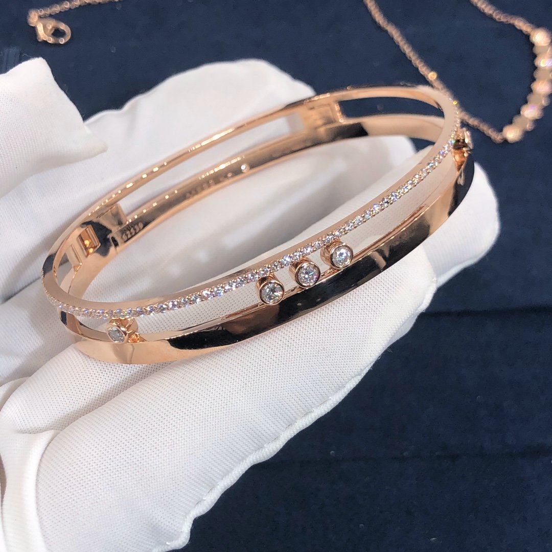 Bracelet Messika Move Romane sur mesure en or rose 18 carats et diamants