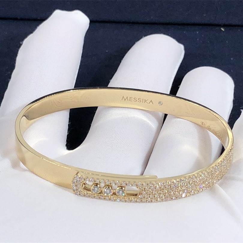 Bracelet Messika Move Noa Pave fait sur mesure en or jaune 18 carats et diamants