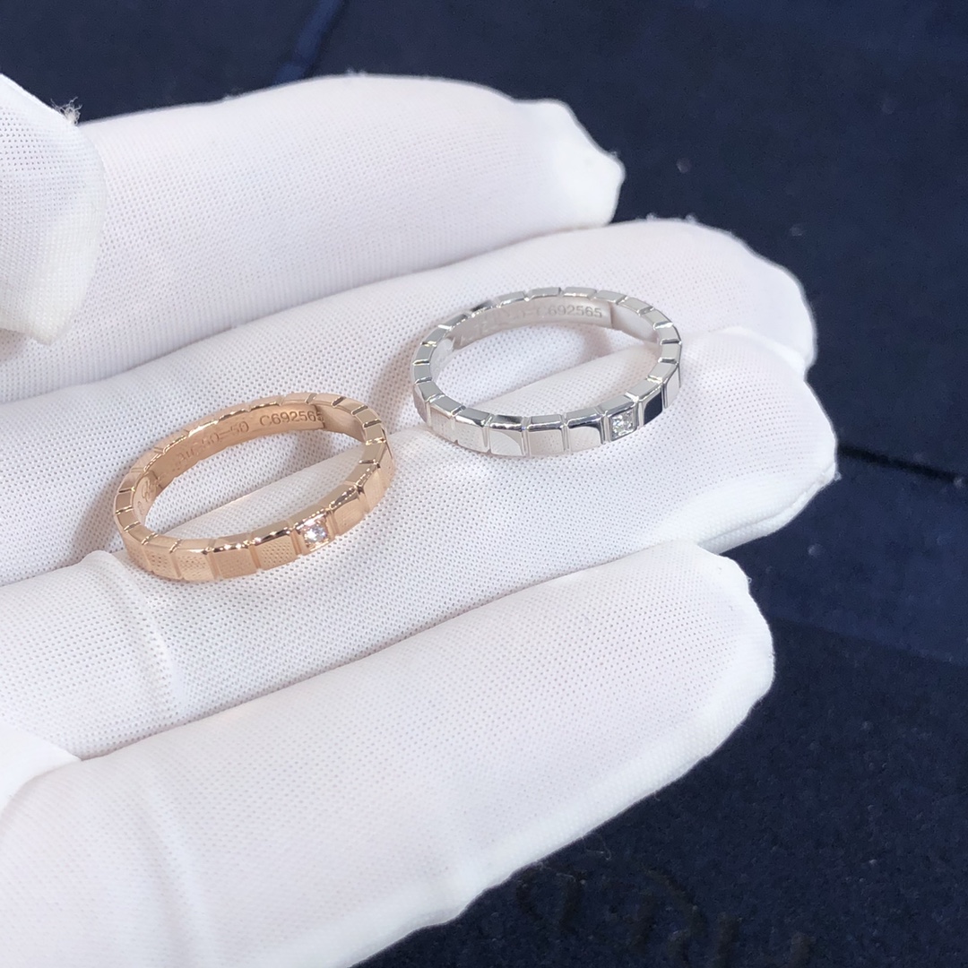 Chopard Ice Cube Pure bague faite sur mesure en or 18 carats avec un diamant