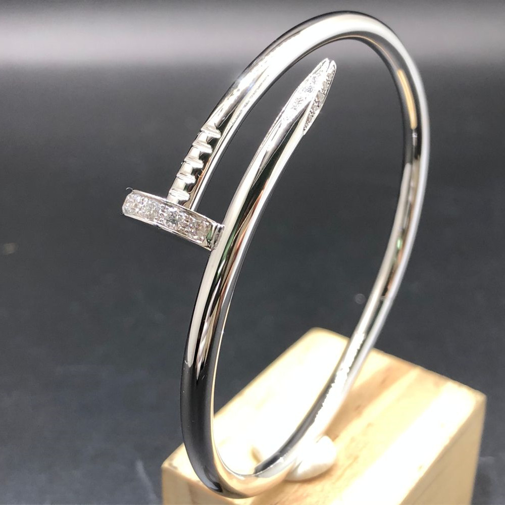 Bracelet Cartier Juste un Clou sur mesure en or blanc 18 carats avec diamants